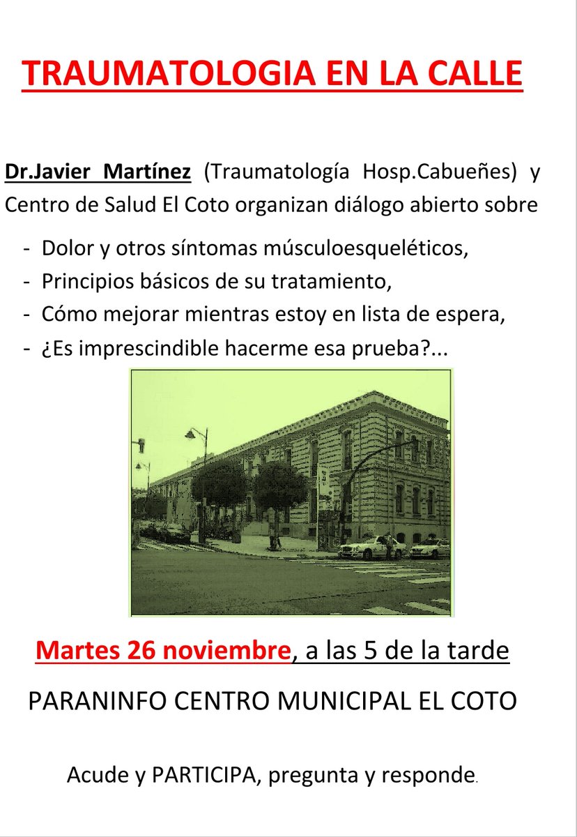 pablobelde's tweet photo. Hoy y mañana, donación altruista de sangre en el barrio de El Coto. Mañana, nueva charla de "Trauma en la calle", a las 5 en el Cmi El Coto. Seguimos! https://t.co/qeux84ZrwT