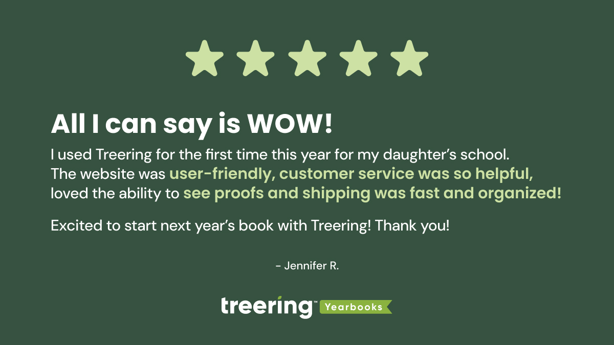 See it for yourself! Request your free sample book to see our print quality and to get some good ideas! 

ow.ly/KeFH50UcHUF 

#testimonial #yearbook #treering
