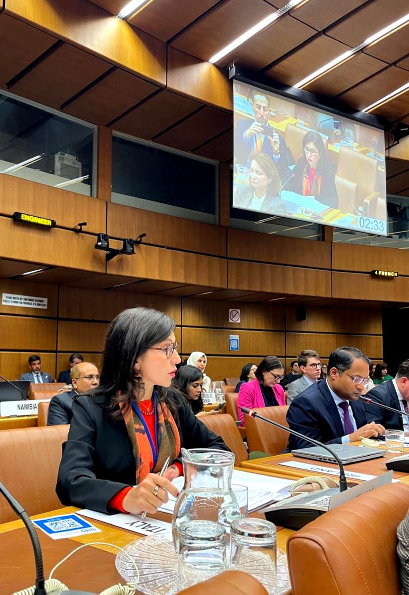 ItalyUN_Vienna's tweet photo. Amb. @DeboraLepre addressing #IDB52. ๐ฎ๐น is alongside @UNIDO for #SDG9, promoting #foodsecurity, #genderequality, #resilientvaluechains, more and better jobs, #energytransition, #innovation, keeps supporting @DGGerdMueller to let UNIDO deliver more and better. https://t.co/HeY6BacI3o