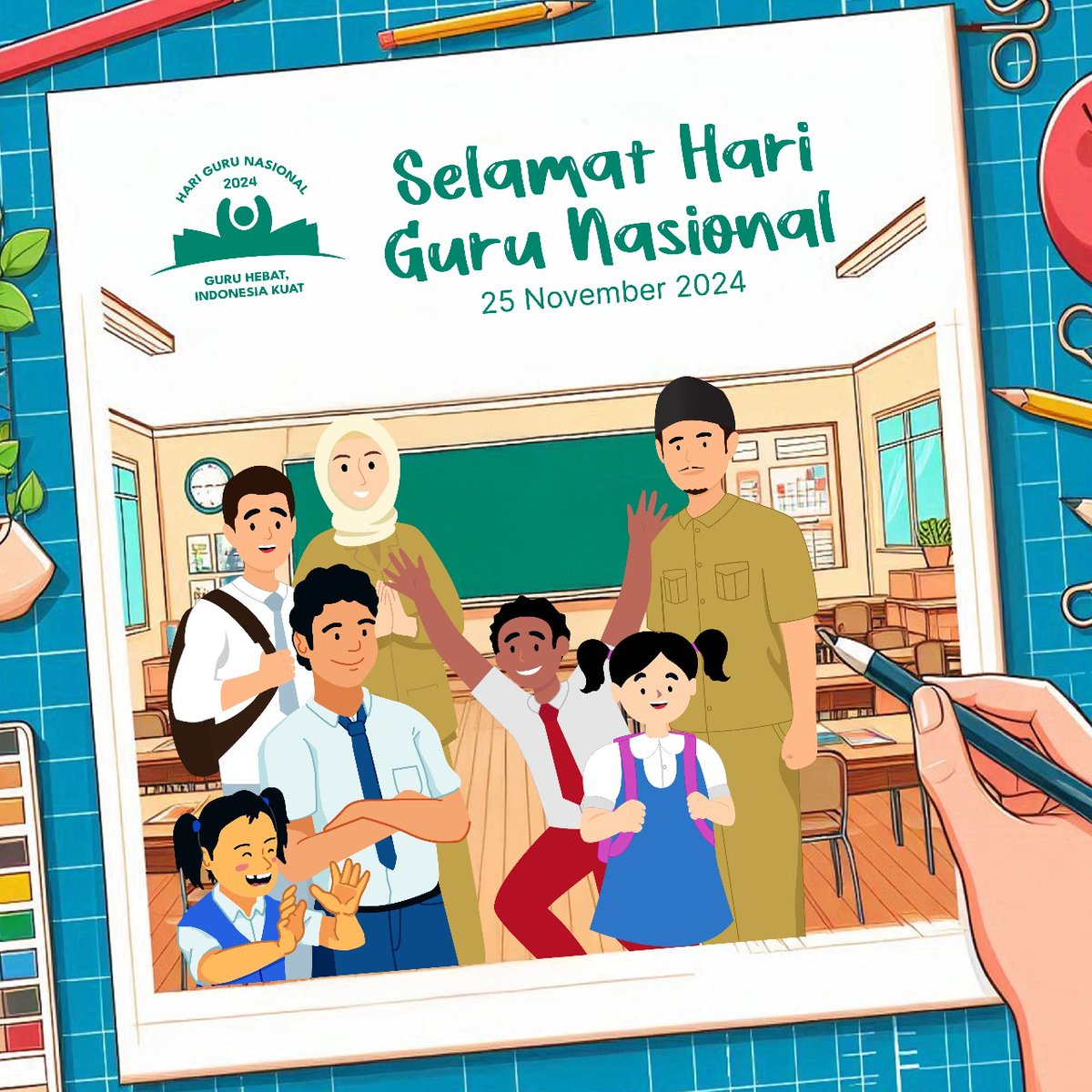 Guru adalah fondasi bagi setiap pencapaian besar. Terima kasih atas ilmu dan bimbingan yang tak ternilai. Selamat Hari Guru Nasional. Guru Hebat, Indonesia Kuat!