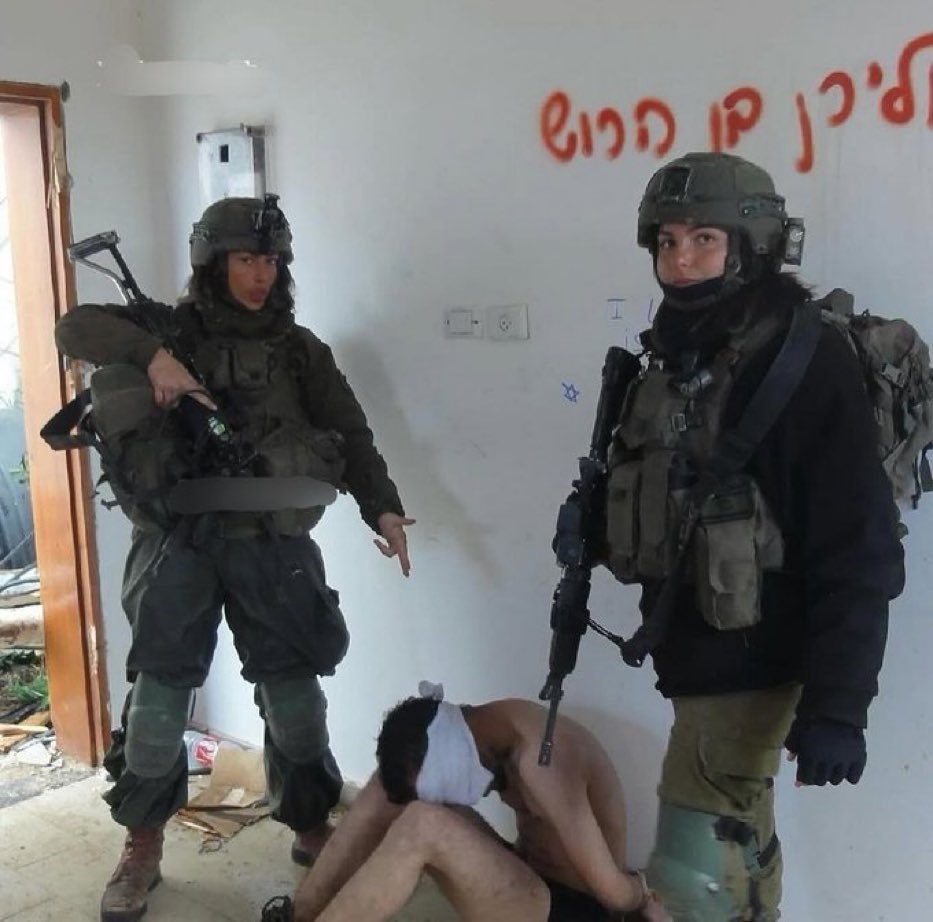 Ouch. The most painful and embarrassing photo for the Islamist terrorists:

IDF female soldiers capture a Palestinian terrorist.