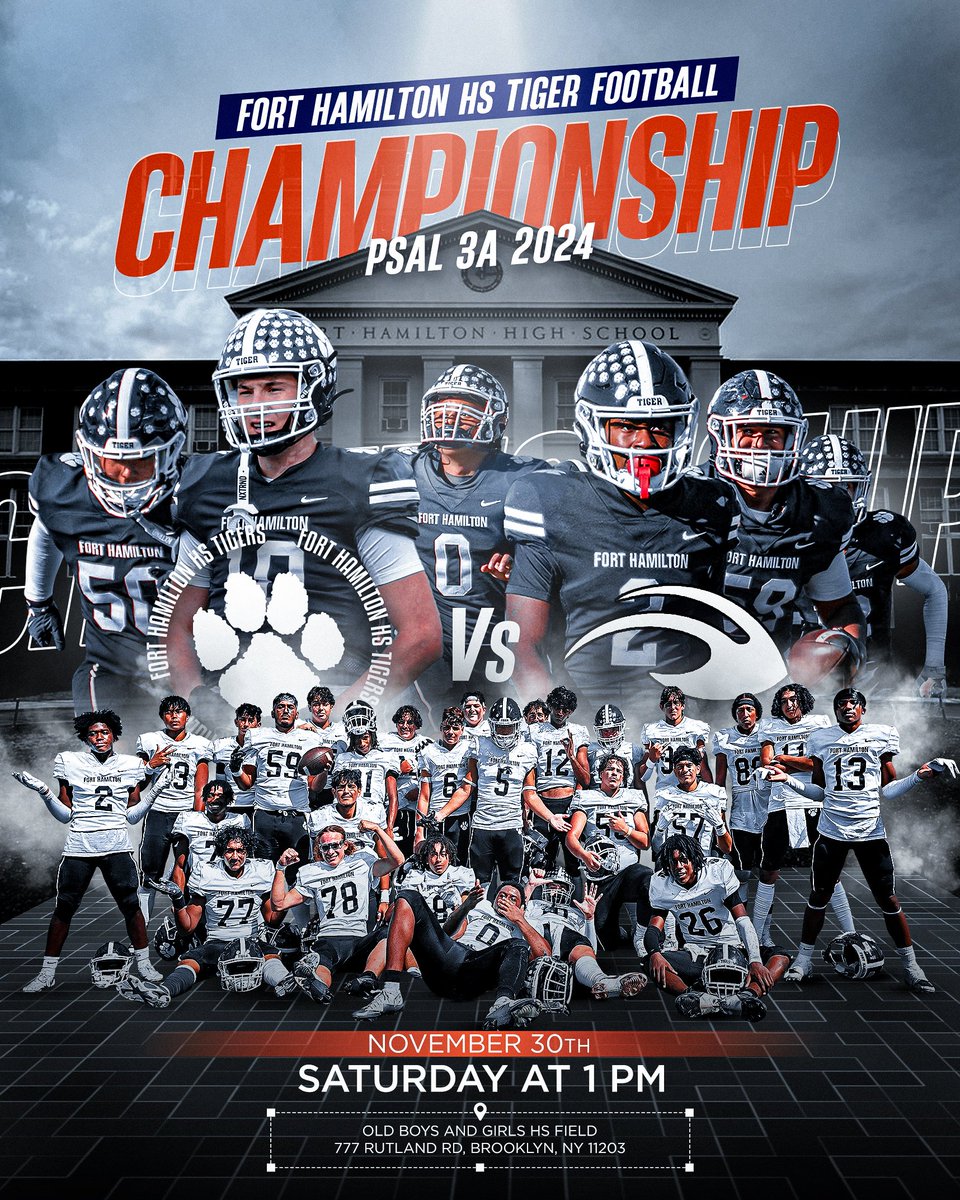 🐯🏆 CHAMPIONSHIP BOUND! 🏆🐯

The Tigers are headed to the big stage! Join us on Saturday, November 30th, at 1 PM as we fight for the championship title. Your support means everything—let's pack the stands and roar louder than ever!

💪 Be there. Wear your Tiger pride. Make