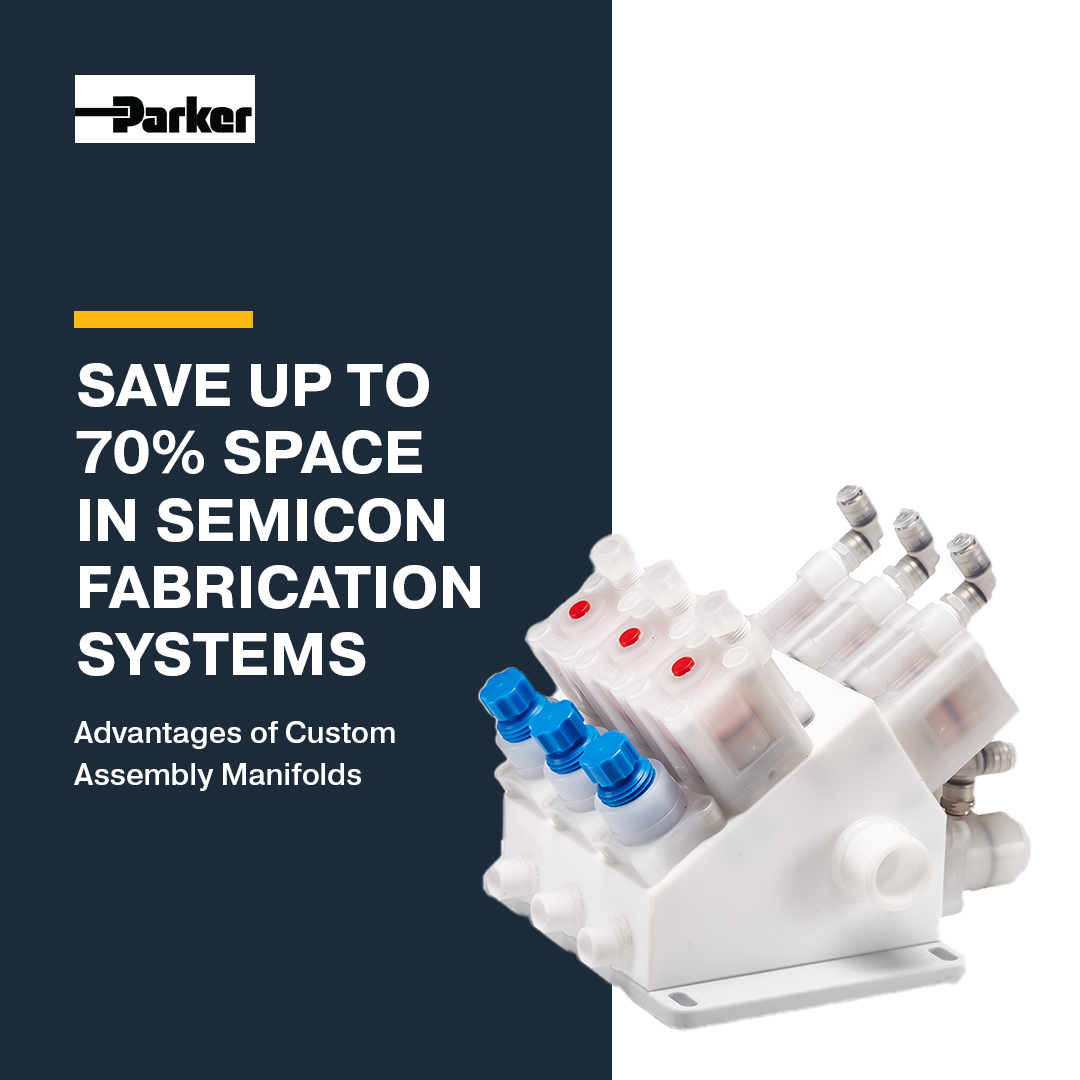 Custom Assembly Manifolds (CASY’s) save over 70% in space by integrating 10+ components into a single manifold, CASY’s streamline operations and simplify inventory management, enhancing efficiency in #Semiconductors manufacturing! prker.co/4g2NDNU