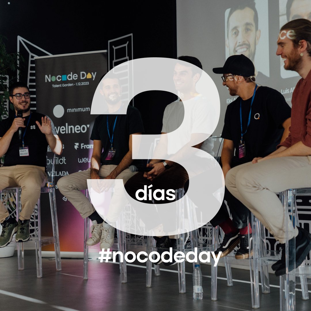 nocodehackers's tweet photo. 🫣 ¡Solo quedan 3 días para el NoCodeDay!
🕺 Talleres, charlas, networking, comida, bebida, after-event y más el próximo 28 y 29 de noviembre en Madrid.
🎟️ Si aún no tienes tu entrada estás a tiempo a conseguirla desde aquí: https://t.co/SQ7raEGsmY https://t.co/NIrHy2PjLU