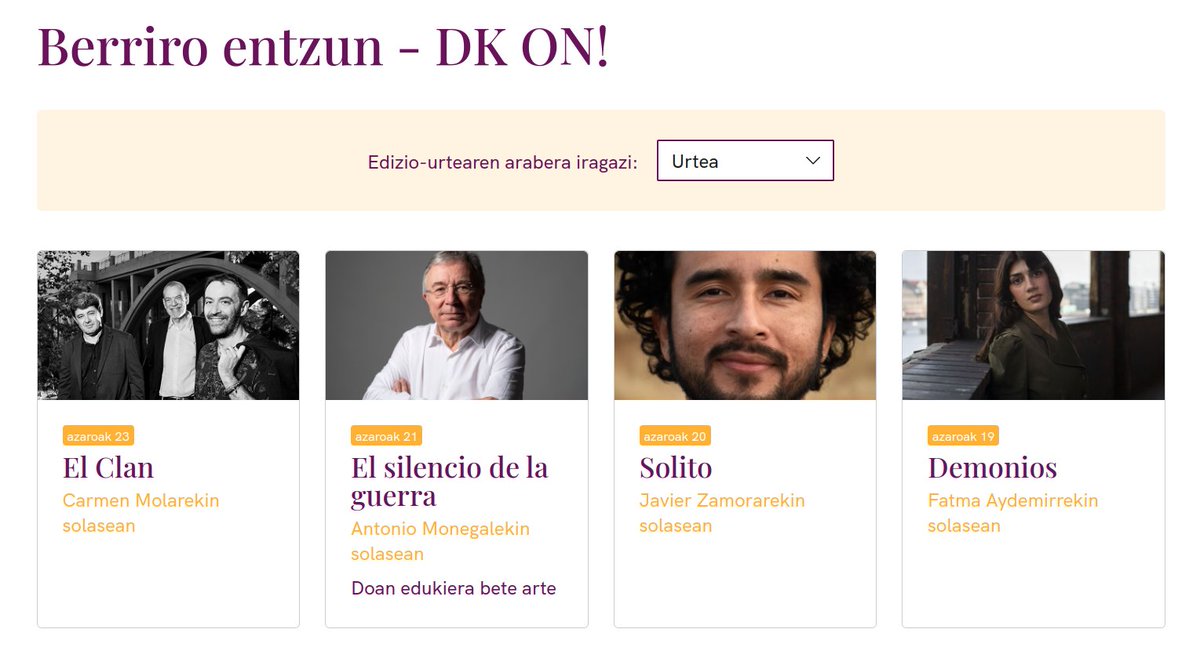 [EU] #Literaktum24 azken edizio honetan izan ditugun solasaldietako 14 dituzu berriz ere entzungai:

labur.eus/MfEQd

[ES] Puedes volver a escuchar 14 de las charlas que hemos tenido en esta última edición de Literaktum:

labur.eus/gmhb5

#DKON <a href="/donostiakultura/">Donostia Kultura</a>