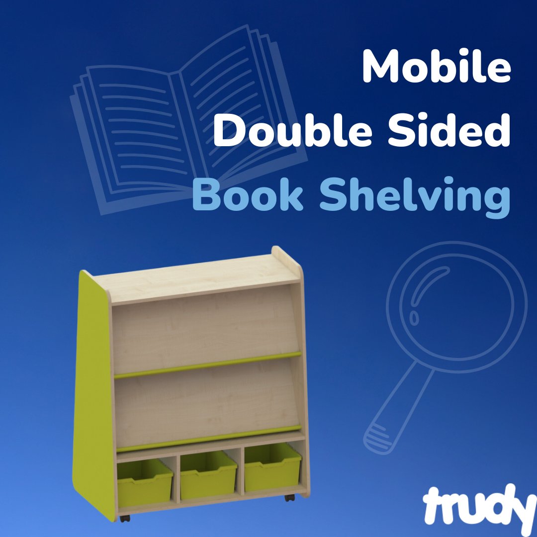 Our Mobile Double Sided Book Shelving features two angled shelves on one side and a single, flat shelf on the other 📚
Available in:
Blue
Lime
Purple
Yellow

Shop now: trudy-primary.com/.../mobile-dou…

#TrudyPrimary #Education #PrimarySchool #Teachers #SchoolResources #ClassroomFurniture