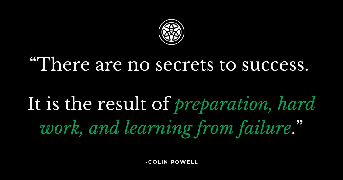 No shortcuts, no tricks—just preparation, persistence, and progress. Colin Powell said it best! 🏆 #MotivationMonday