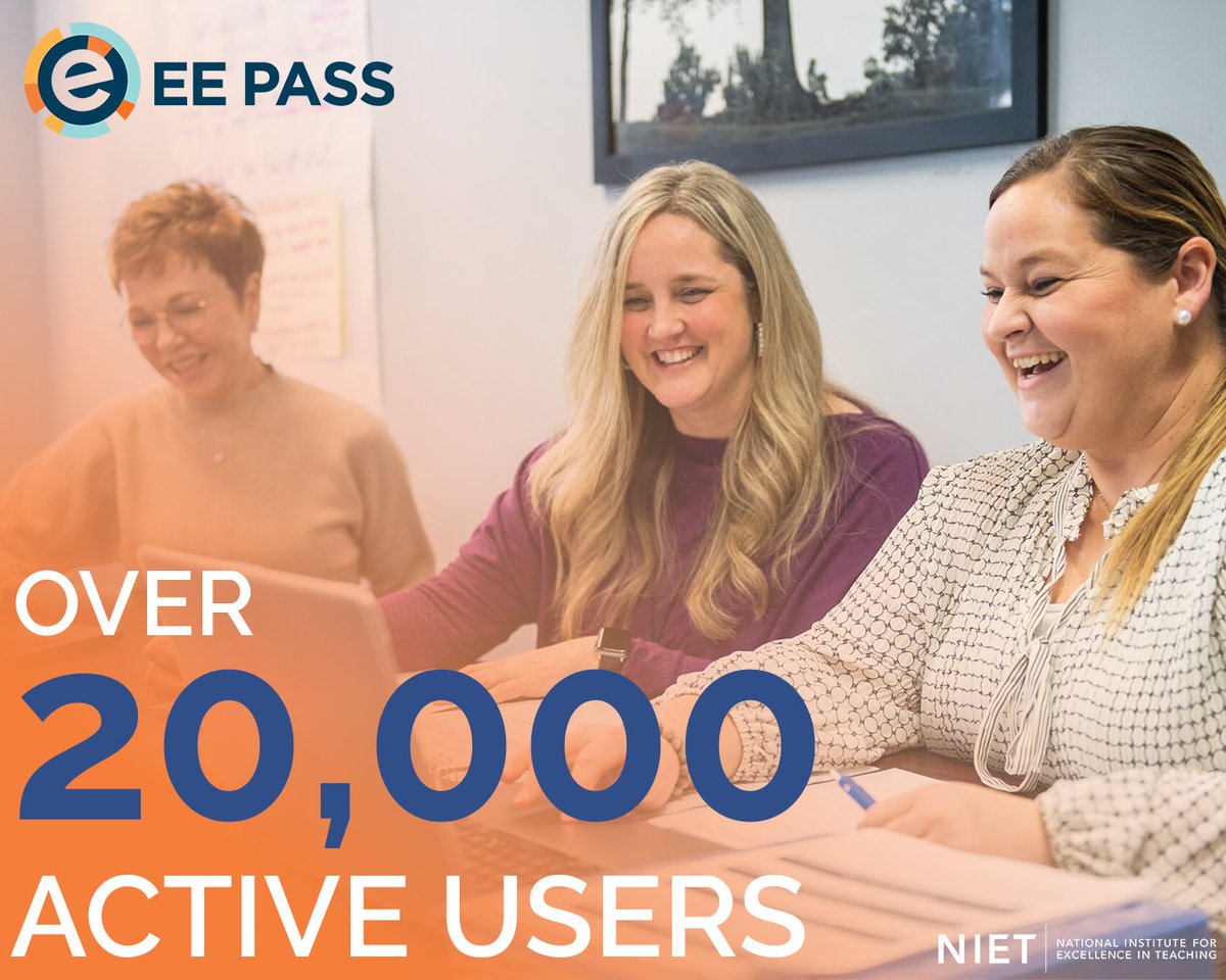 The NIET Educator Effectiveness Preparation and Support System has over 20,000 active users! With over 300 video clips, EE PASS is a repository for a variety of resources aimed to support educators. Explore EE PASS today: next.eepass.org.