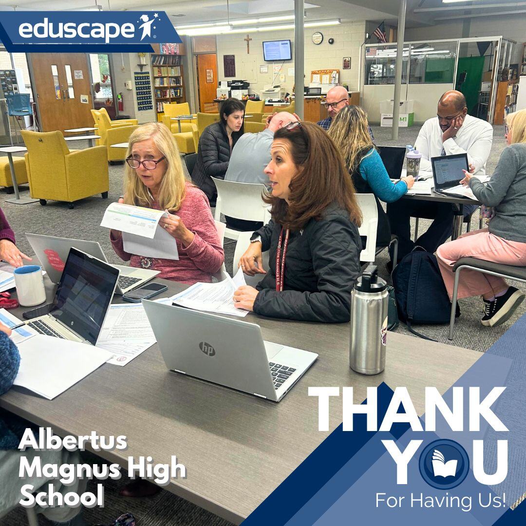 Eduscape's tweet photo. Deep conversations & big ideas are flowing at @AMHSOfficial ๐ญ๐ Educators are aligning their curriculum with their mission, evaluating it on rubrics, analyzing student artifacts, & action planning for success.๐
#Eduscape #EdInnovation #RethinkLearning #NYSchools #Growth https://t.co/lLk9F0Oyqm