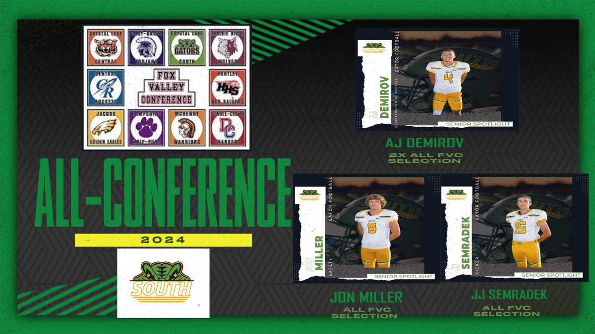 Congrats to our 3 seniors  that made this year's All Conference football team! Your hard work and dedication to our program will be missed next season! 
Best of Luck! Congrats!
#EarnTheRightToWin