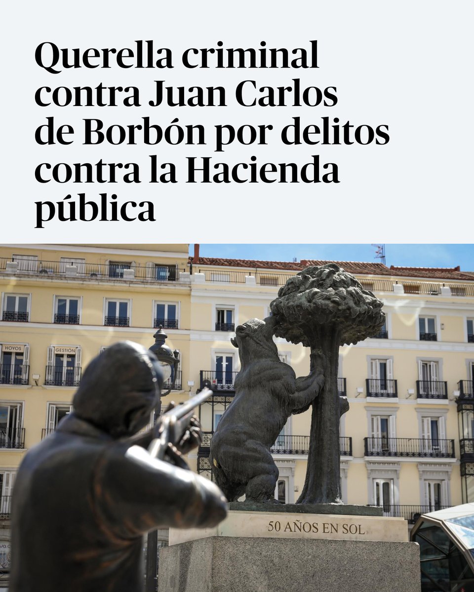 ElSaltoDiario's tweet photo. 🤴Querella criminal contra Juan Carlos de Borbón por delitos contra la Hacienda pública.
El despacho del magistrado emérito del Tribunal Supremo José Antonio Martín Pallín presenta una querella en el Tribunal Supremo por cinco delitos fiscales.
https://t.co/x83zl9A73P https://t.co/zefaR8KcsM