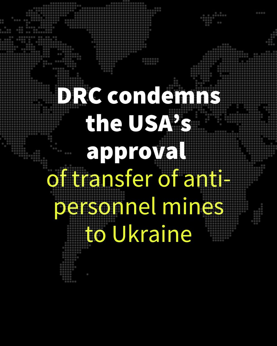 DRC_ngo's tweet photo. We condemn the decision by US President Joe Biden to transfer anti-personnel landmines to Ukraine. These weapons are banned by 164 countries, including Ukraine, for their indiscriminate nature.

Read our statement here:
https://t.co/Dv2RE9mn7d https://t.co/VeF7wE0CdD