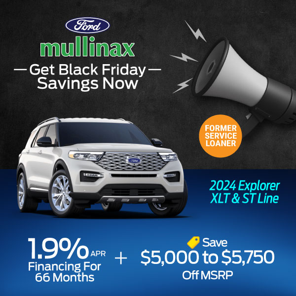 mullinax_ford's tweet image. 🎉 Black Friday starts NOW at Mullinax! 🎉 Unlock savings of $5,000–$5,750 off MSRP and 1.9% APR for 66 months. Act fast—these deals are flying off the lot! ✈️ #MullinaxFordDeals #NoDealerFees #UpfrontPricing #FordExplorer