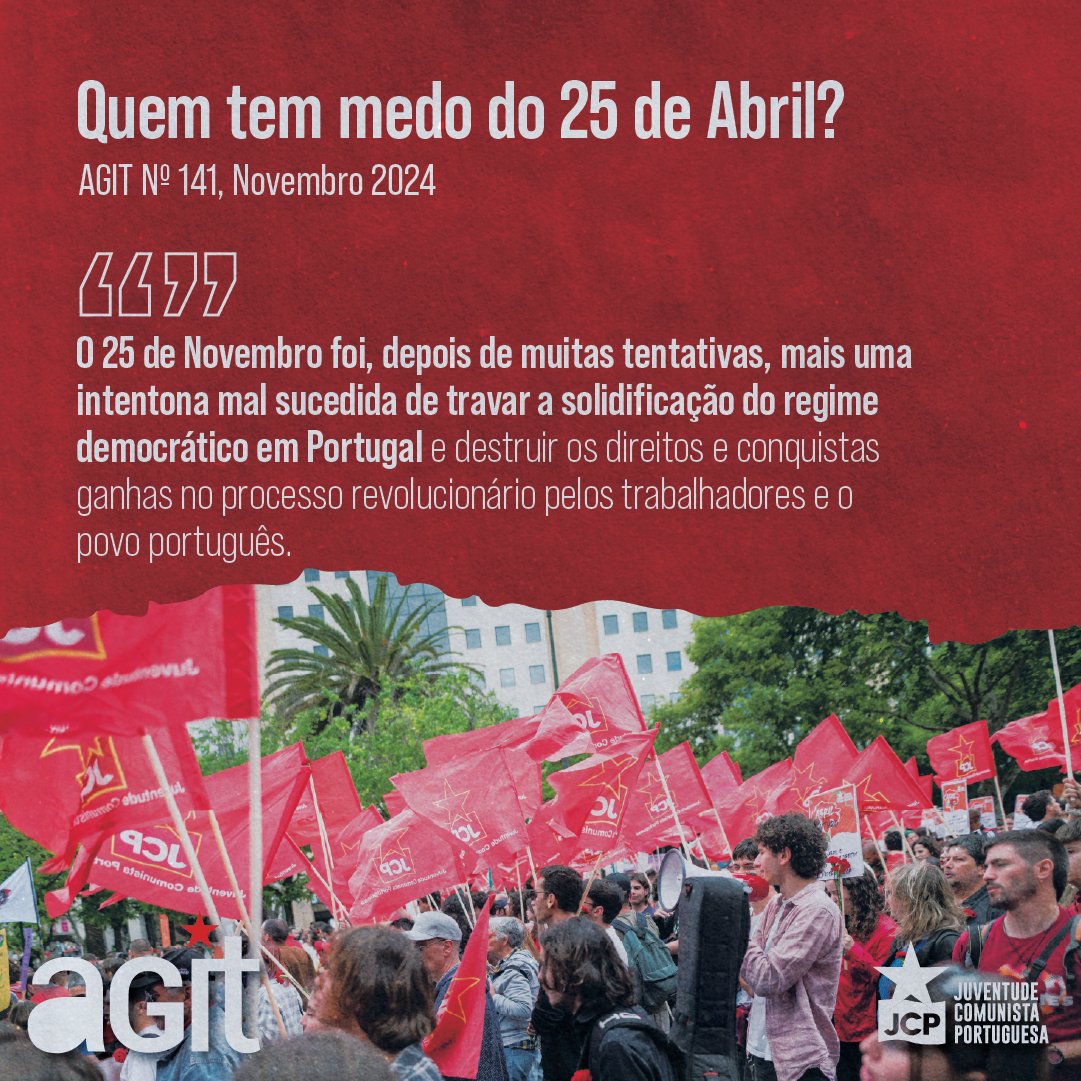 Não traímos Abril!
Não te deixes enganar! Afirma Abril e os seus valores, junta-te à luta, adere à JCP!