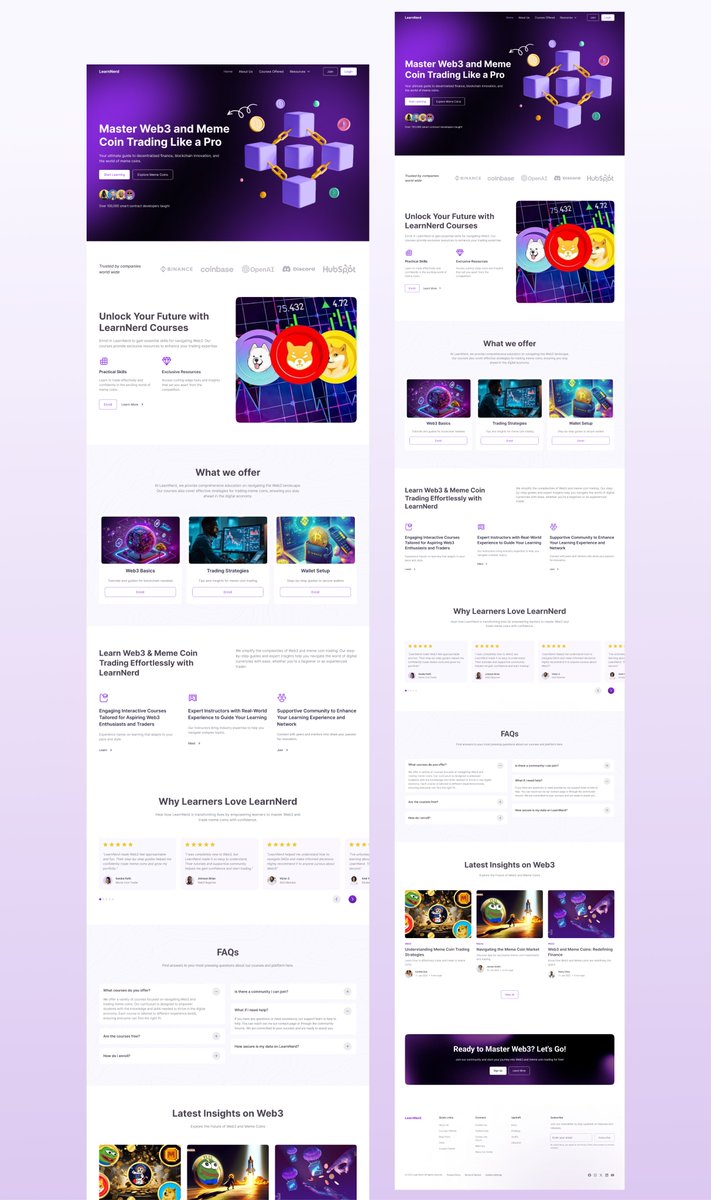 innocentcreates's tweet photo. Hey guys, it's a new week! I've designed a website that teaches Web3 enthusiasts how to trade meme coins and explore the Web3 space.
What do you think?
#uiuxdesign #uidesign #web3 #memecoin #alpmfd #alpmfc https://t.co/50gznSgSEH