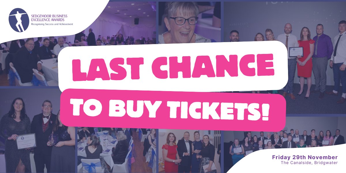 🎉 𝐋𝐀𝐒𝐓 𝐂𝐇𝐀𝐍𝐂𝐄: 𝐓𝐢𝐜𝐤𝐞𝐭 𝐒𝐚𝐥𝐞𝐬 𝐂𝐥𝐨𝐬𝐞 𝐓𝐨𝐦𝐨𝐫𝐫𝐨𝐰 𝐚𝐭 𝐌𝐢𝐝𝐝𝐚𝐲! 🎉

Don’t miss out on being part of the excitement, inspiration, and celebration of our amazing business community. Let’s make it a night to remember!

🎟️ bridgwaterchamber.org.uk/chambers-event…