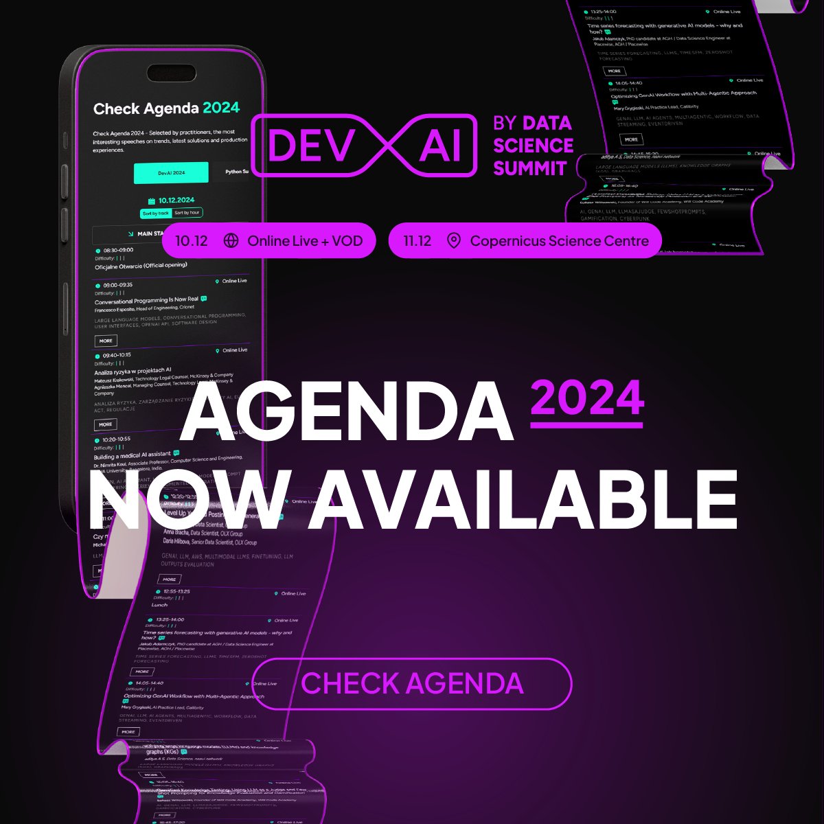Check out the #DevAIbyDataScienceSummit 2024 Agenda, now available on our website! Choose the talks that interest you and reserve your spot before others do.

> devai.dssconf.pl