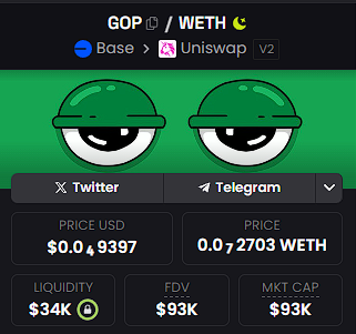 donvitocrypto's tweet photo. @Jejouw Cek $GOP bang https://t.co/wofJCpLLRx