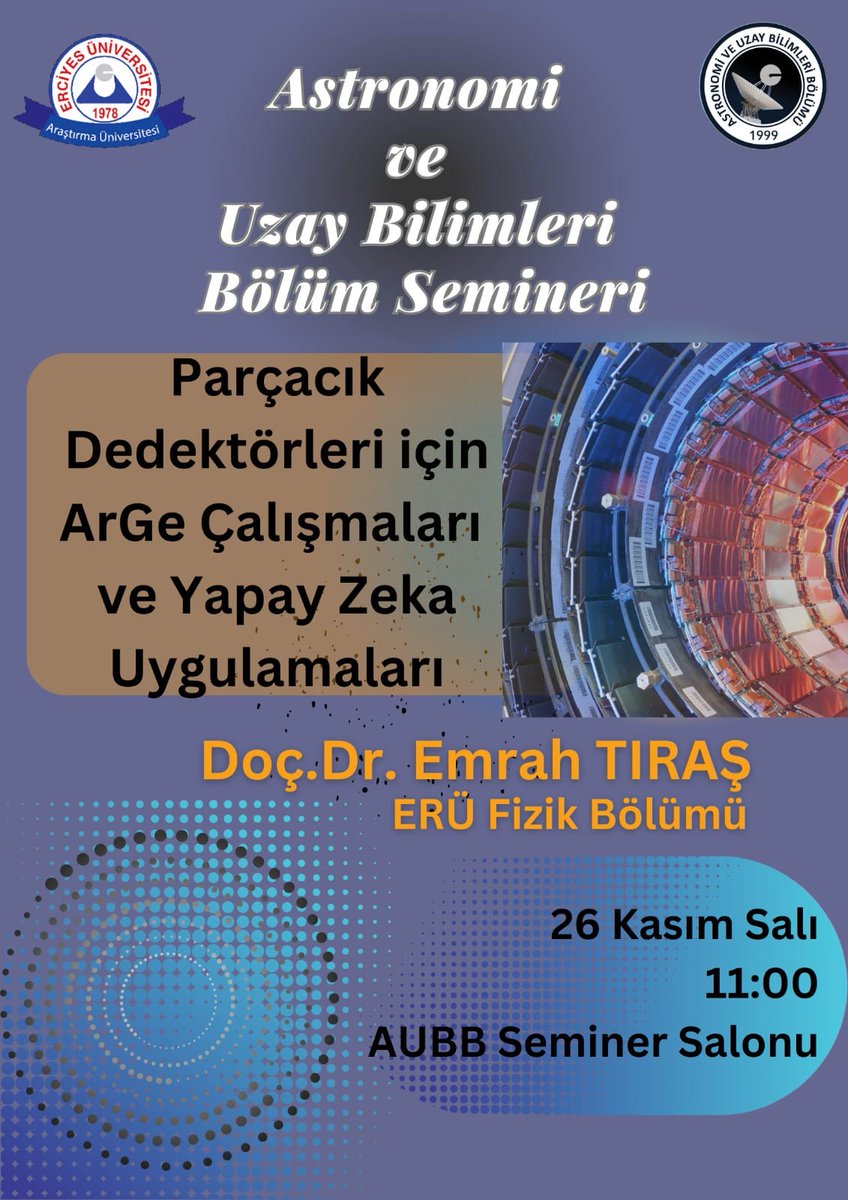 Yarın saat 11.00'de grubumuzun çalışmalarına ilgili herkesi Astronomi Bölümü Seminer salonunda bekliyoruz!