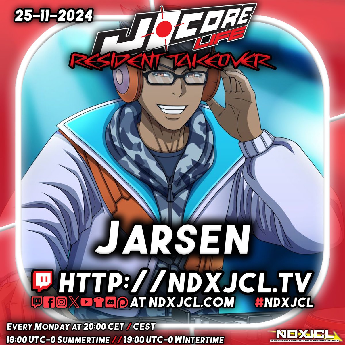 Neodash Zerox / #NDXJCL (@neodashzerox) on Twitter photo Change of plans on J-Core Life today. Instead we are having Jarsen doing a takeover today! Hope to see you tonight!
More info in the picture.
<a href="/JarsenLuprinIV/">Jarsen Luprin IV</a> Change of plans on J-Core Life today. Instead we are having Jarsen doing a takeover today! Hope to see you tonight!
More info in the picture.
<a href="/JarsenLuprinIV/">Jarsen Luprin IV</a>