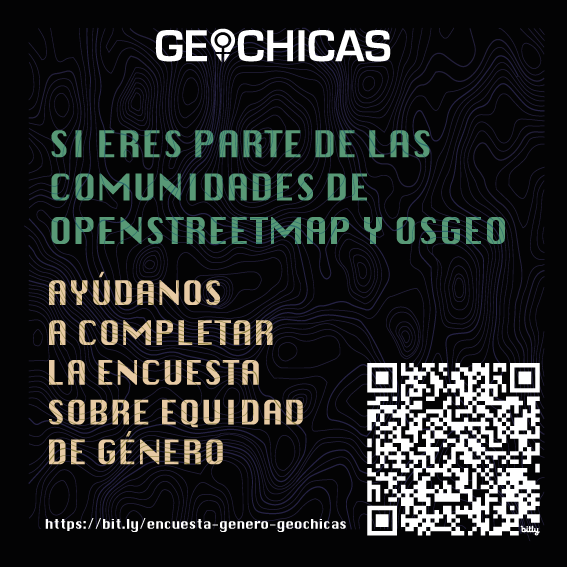 Geochicas (@geochicasosm) on Twitter photo En el Día Internacional de la Eliminación de la Violencia contra las Mujeres, les invitamos a participar de nuestra encuesta sobre equidad de género en <a href="/openstreetmap/">OpenStreetMap</a> y <a href="/OSGeo/">OSGeo https://fosstodon.org/@osgeo</a>.
La encuesta se encuentra en español, inglés y francés.
No les tomará más de 10 minutos! En el Día Internacional de la Eliminación de la Violencia contra las Mujeres, les invitamos a participar de nuestra encuesta sobre equidad de género en <a href="/openstreetmap/">OpenStreetMap</a> y <a href="/OSGeo/">OSGeo https://fosstodon.org/@osgeo</a>.
La encuesta se encuentra en español, inglés y francés.
No les tomará más de 10 minutos!