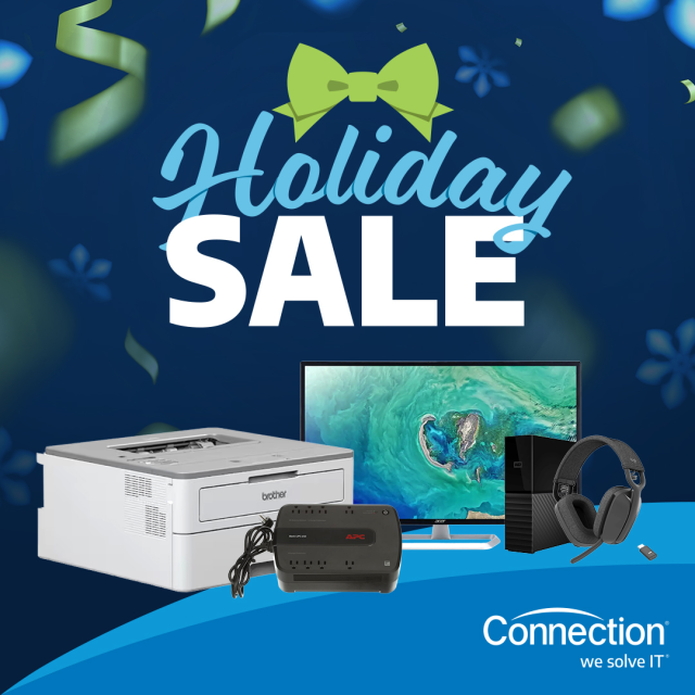ConnectionTara's tweet image. Get ready for deep discounts on everyone’s favorite brands—with up to 75% savings on desktops, notebooks, storage, monitors, peripherals and more! The Connection Holiday Sale puts the best #technology in your hands for less. Start shopping today! #sale bit.ly/3Zqes8r