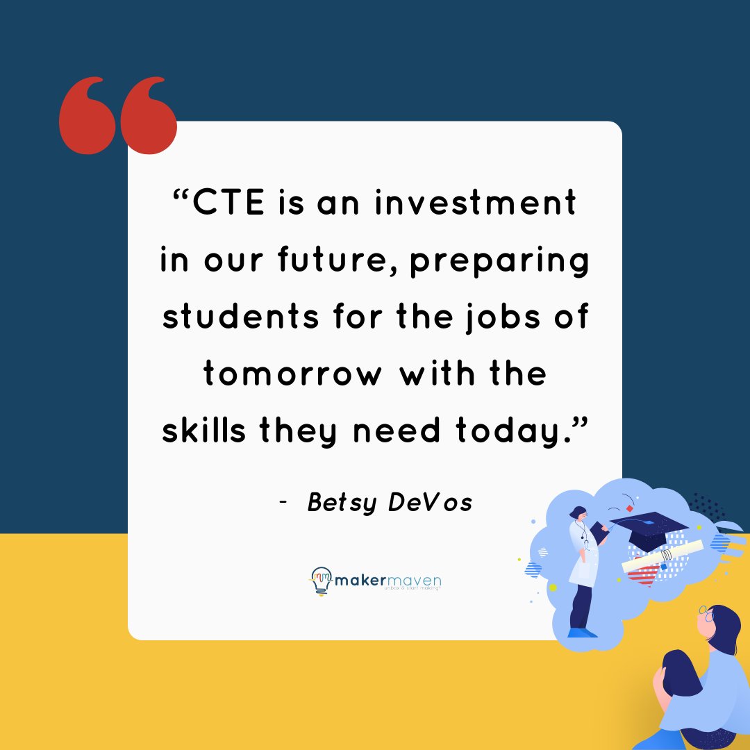 maker_maven's tweet photo. CTE = Career Readiness! What careers do your students aspire to? Comment below with their dream jobs. We are here to help empower students with pathways to postsecondary education and careers. Send us a DM for more information. #CareerReady #CTEWorks #HandsOnSTEM https://t.co/Mxzjnwcjfz