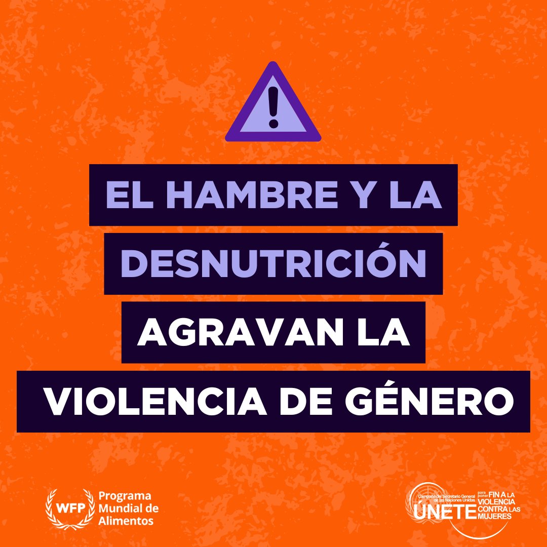 WFP_es's tweet photo. 📢 El hambre y la violencia de género están conectadas. La falta de acceso a alimentos puede llevar a adopciones de mecanismos negativos como trabajo forzado, perpetuando ciclos de abuso.

Rompamos juntos esta cadena. 💪

#NoMásViolencia #HambreCero #16Días #NoHayExcusa https://t.co/8b5lkIXig7