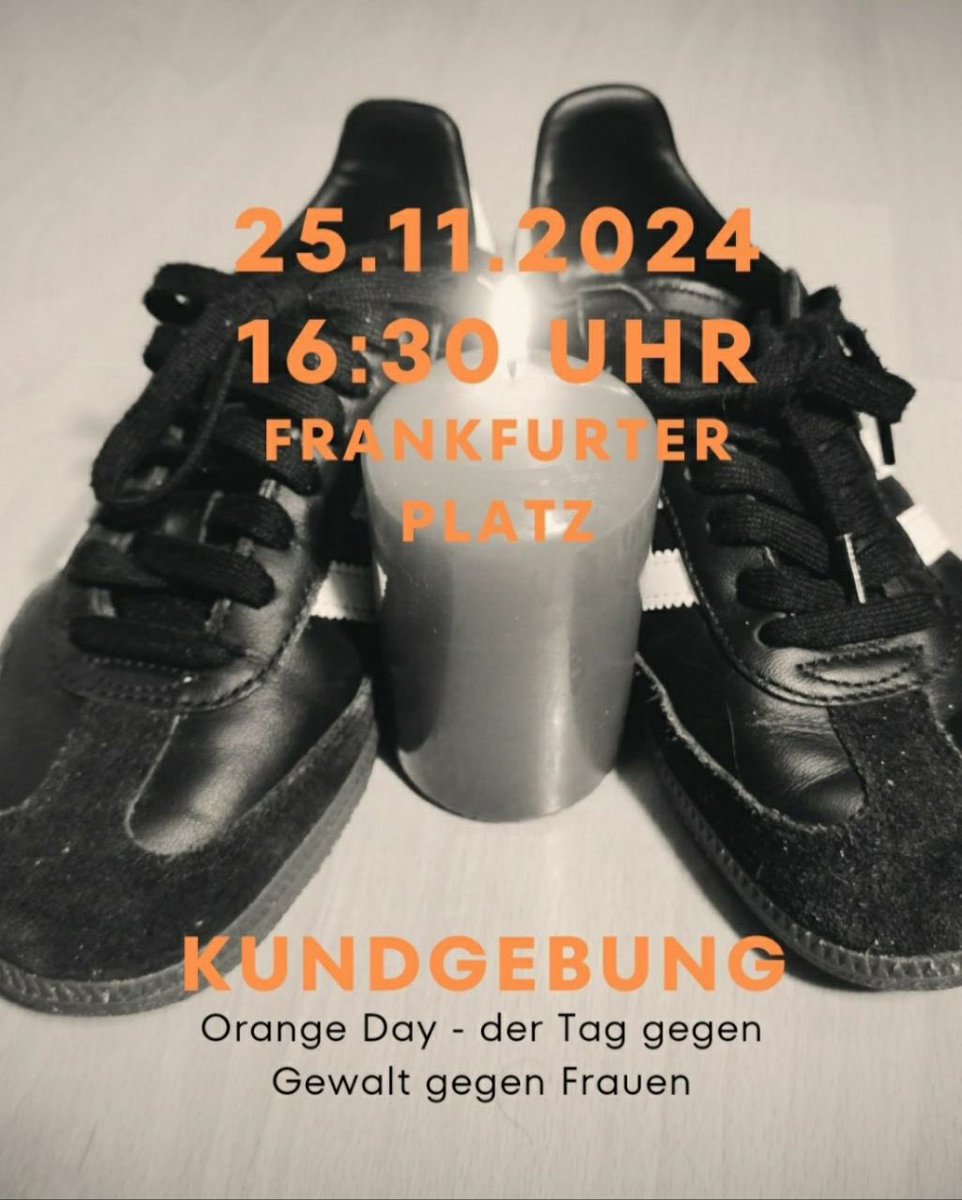 Setzt ein Zeichen gegen Gewalt an Frauen!
Kommt um 16.30 Uhr zum Franky.
Bringt wenn möglich ein paar Schuhe und eine Kerze mit als Symbol für die Opfer der Femizide (Schuhe könnt ihr hinterher wieder mitnehmen).

#bs2511 #OrangeDay #femizide #gegengewaltanfrauen