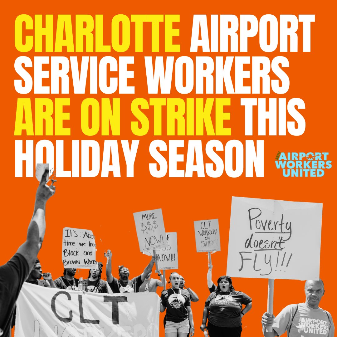 SEIU (@seiu) on Twitter photo BREAKING: @CLTairport workers are on strike demanding an end to poverty wages & unfair labor practices. Workers keep airports running, but <a href="/ABM_Industries/">ABM Industries</a> & Prospect Services, servicing <a href="/AmericanAir/">americanair</a>, pay so little many can't afford housing! Demand change today: BREAKING: @CLTairport workers are on strike demanding an end to poverty wages & unfair labor practices. Workers keep airports running, but <a href="/ABM_Industries/">ABM Industries</a> & Prospect Services, servicing <a href="/AmericanAir/">americanair</a>, pay so little many can't afford housing! Demand change today:
