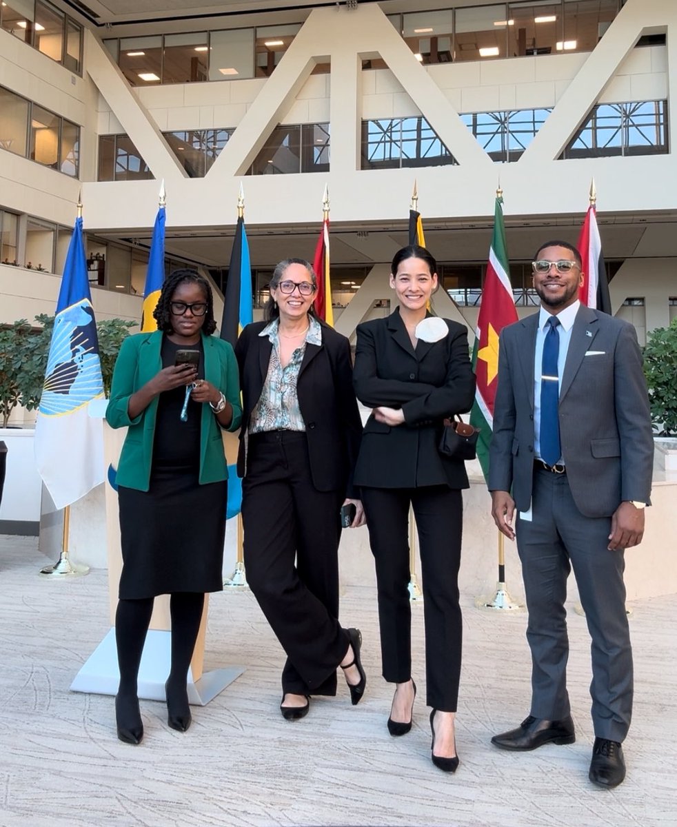 JadeTjon's tweet photo. Happy 49th Independence Day, Suriname! #srefidensi.  Always an honor to host a reception at the @the_IDB to commemorate the independence of Suriname and other Caribbean countries. We were privileged to have the IDB President and Executive Vice President as our esteemed guests. https://t.co/wB9WGdvZ7H