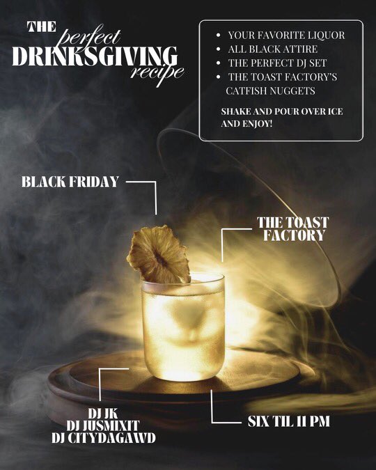 Invisibl3_Bully's tweet image. #Drinksgiving #AllBlackAttire @thetoastfactory x #SideBar...
@AdotWellz @clofton90 !!!
