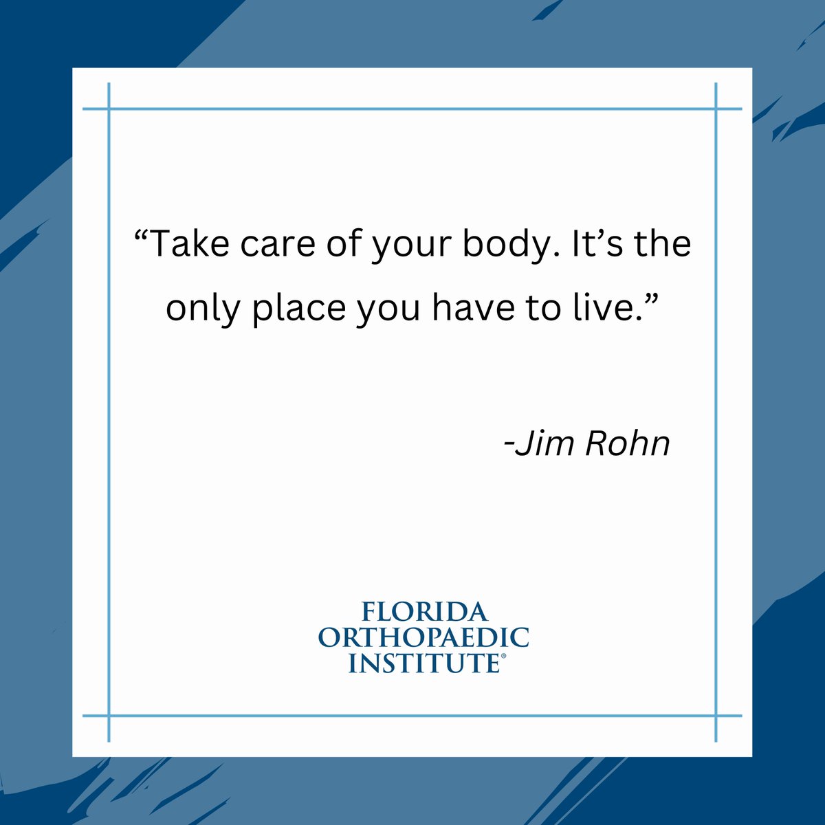 FL_Ortho's tweet photo. โTake care of your body. Itโs the only place you have to live.โ -๐๐ช๐ฎ ๐๐ฐ๐ฉ๐ฏ
#MondayMotivation #FloridaOrtho #KeepingYouActive #Monday #MotivationalMonday https://t.co/NI7ZrAZ6ks