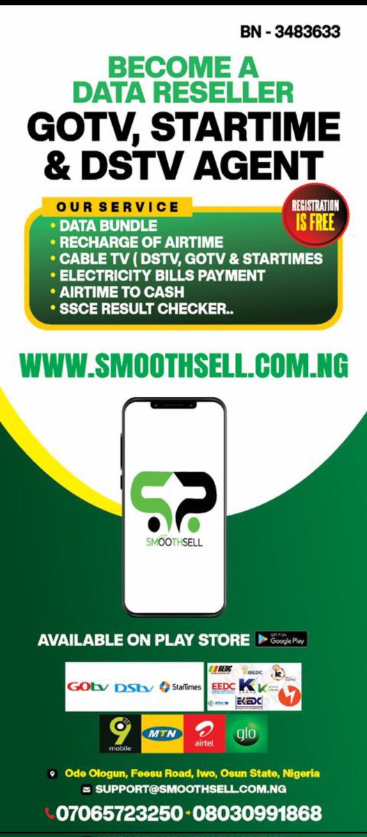 ogundapo_o's tweet photo. @ProfOsinbajo When there is money, everything seems alright.. Happy married life..

GOOD NEWS!!! 
Cheap Data and Cable Tv subscription exclusively on: https://t.co/bfTV82gMBr. (BN - 3483633)

MTN, GLO, AIRTEL AND 9MOBILE CHEAP DATA..

App on playstore:

https://t.co/MWzFPztc7x https://t.co/9JhNUgeWnV