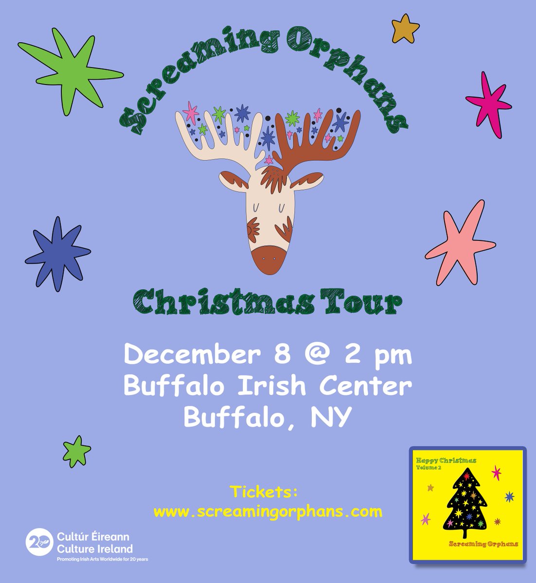 We can't wait to be back at the Buffalo Irish Center on Sunday, December 8! It'll be an early show (2pm) that's perfect for kicking off your holiday season! 
Thank you Culture Ireland for the wonderful support!