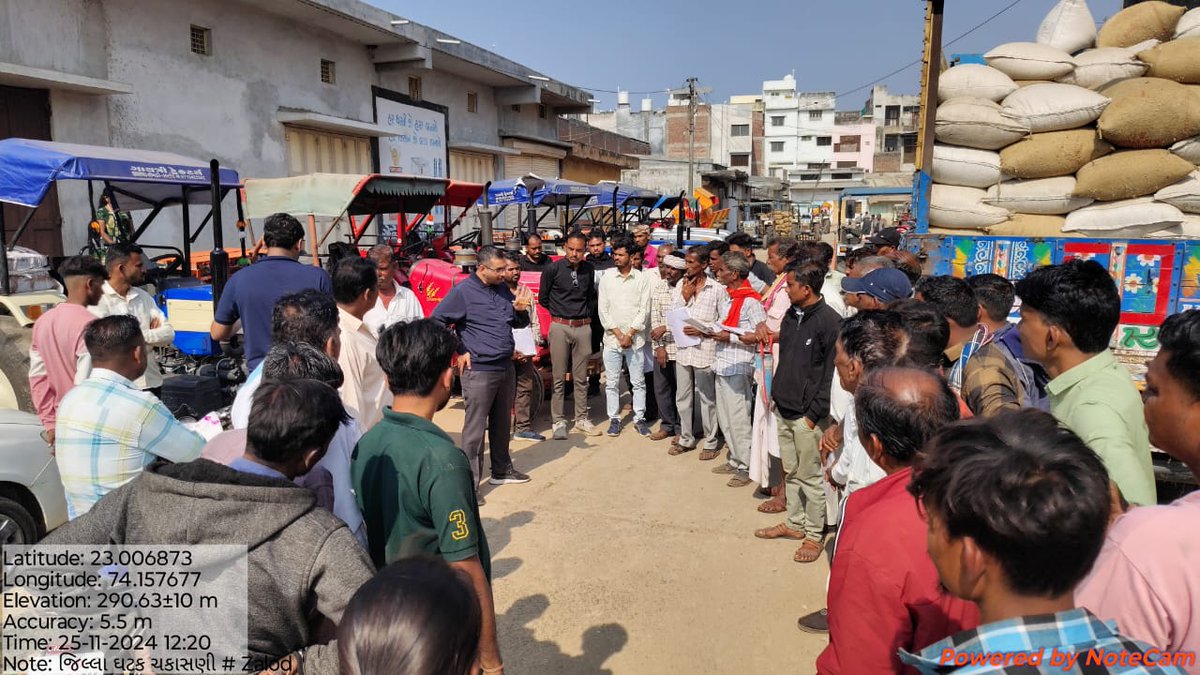 આજરોજ ઝાલોદ તથા ફતેપુરા તાલુકા ના ફાર્મમીકેનાઝેશન ના  90 જેટલા વિવિધ સાધનોની કેમ્પ માં સ્થળ ચકાસણી કરી અને ખેડૂતોને ફાર્મર રજી. વિષે જાણકારી આપી.