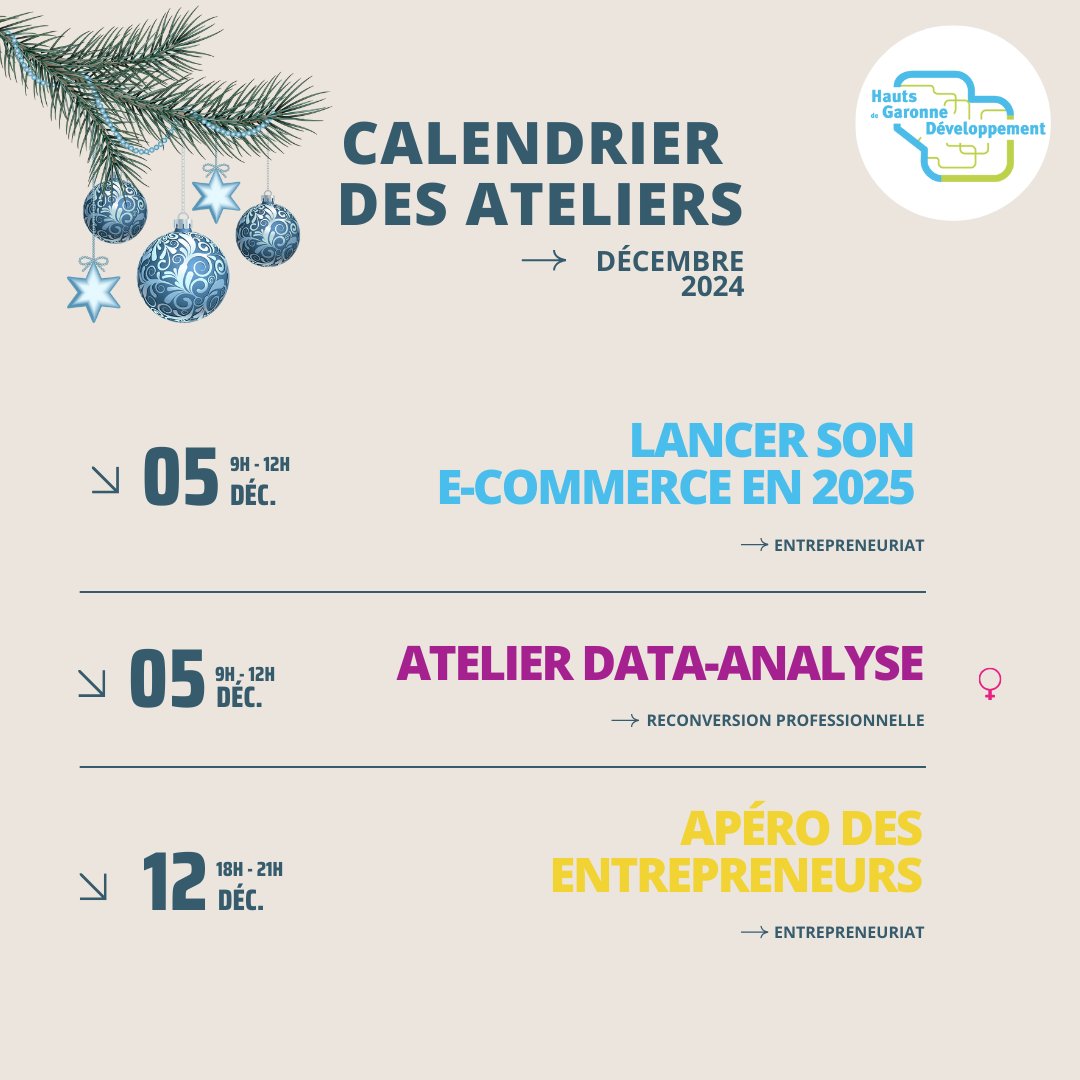 hdgdev's tweet image. 𝗛𝗲𝗹𝗹𝗼 𝗗𝗲𝗰𝗲𝗺𝗯𝗲𝗿 ! ❄️

Retrouvez nos activités du mois juste ici : ateliers entrepreneuriat &amp;amp; écoconstruction, initiations au code, Apéro des Entrepreneurs...

👉 Pour vous inscrire :  hdgdev.com

#entrepreneuriat #entreprendre #mixité #écoconstruction