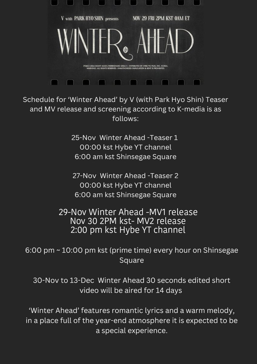 vreporttt's tweet photo. Hi this is the updated schedule of winter ahead. Please spread this everywhere especially on tiktok and Instagram ‼️‼️ https://t.co/1mkcNhzj85