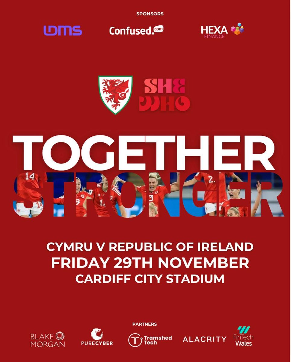 🏴󠁧󠁢󠁷󠁬󠁳󠁿 Only 3 days until we join our partners at She Who to celebrate our National Team!

👇 There is still time to book tickets with the exclusive She Who package - open to all - Level 4 seats! 

eticketing.co.uk/fawtickets-eng…