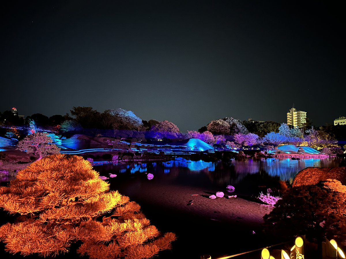 期間限定で、熊本にある水前寺公園で土日限定のライトアップを開催しているということで行ってみたんだけど、幻想的な空間になってました。

入場料が1800円（15歳以下無料）とそこそこの価格のチケットが必要ですが、ちょっと違った雰囲気の水前寺公園良い感じですよ♪

#水前寺公園 
#ライトアップ