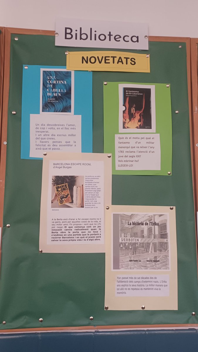 DavidSauriMi's tweet photo. Biblioteca @insJaumeBalmes de Barcelona

Foment pel gust a llegir, la comprensió lectora, el debat literari, i aprofundir en la cultura i la llengua catalana

Des de @jollibre @SANTILLANA_es  hi aportem valor https://t.co/7w7R13rddn