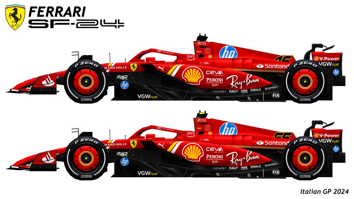 なページ Paper Craft 1:12 Ferrari SF-24 Italian GP 2024 展開図データを