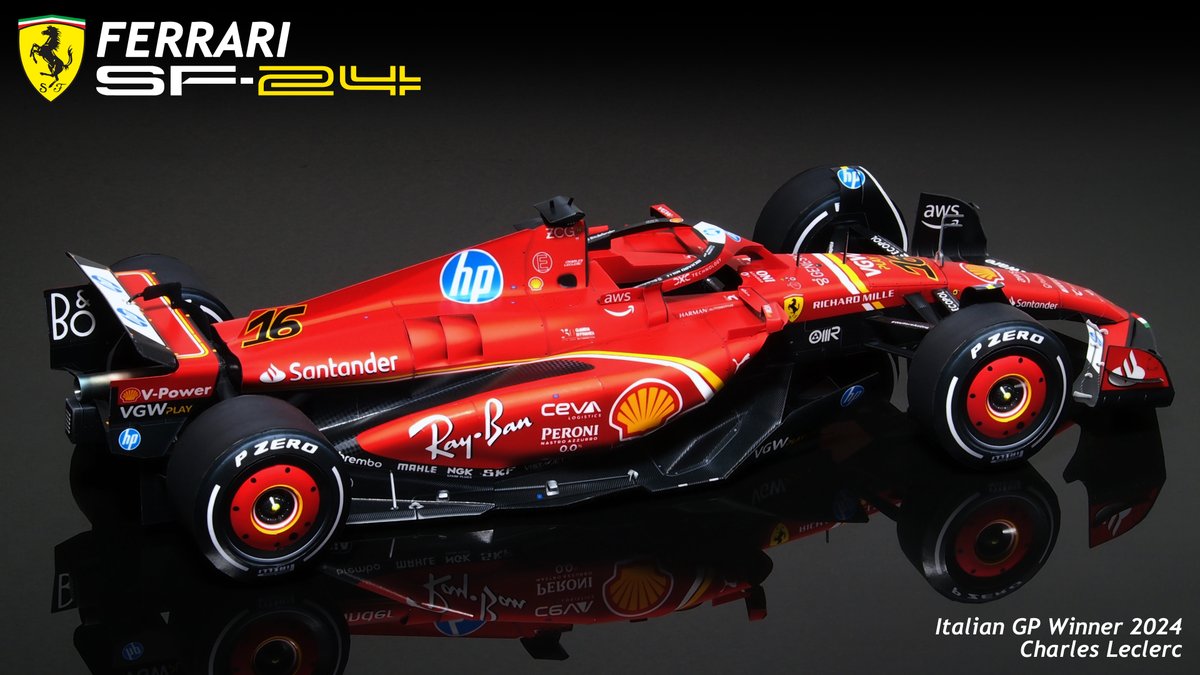 Paper Craft 1:12 Ferrari SF-24 Italian GP 2024 展開図データを