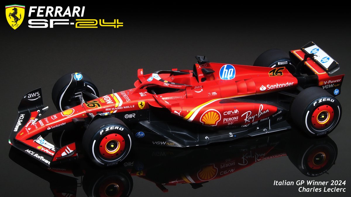 Paper Craft 1:12 Ferrari SF-24 Italian GP 2024 展開図データを