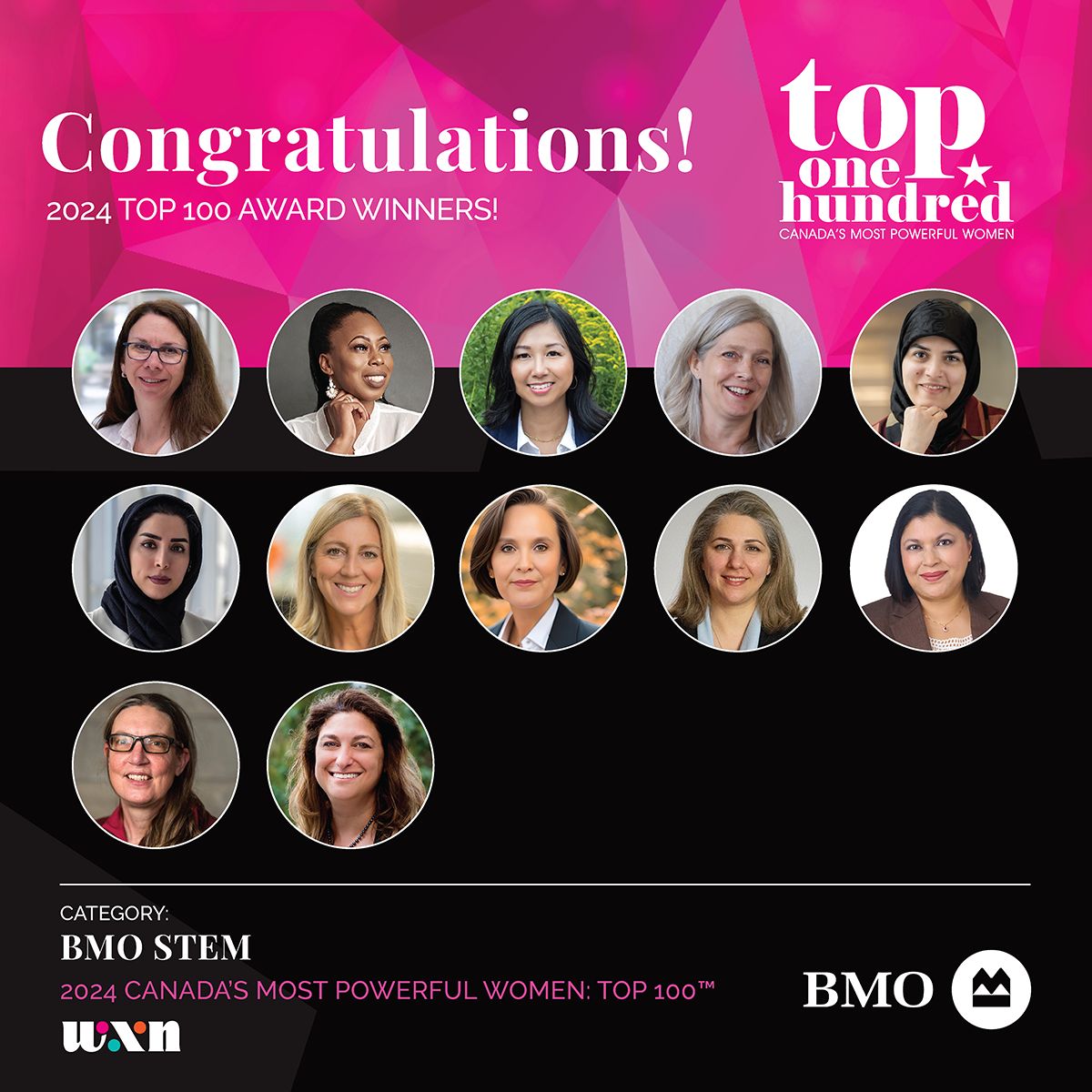 WXN's tweet photo. WXN is thrilled to introduce the winners of the 2024 Canada’s Most Powerful Women: Top 100™ awards in the BMO STEM category. Learn more about this year’s bold winners and the events: https://t.co/BKINBhXdEo

@BMO

#BeBold #WXNTop100 https://t.co/eHQrMzPkNS