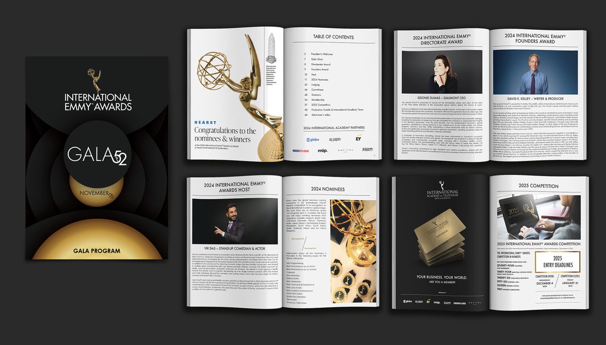 Take a look inside the 2024 International Emmy® Gala Program! 

The 52nd International Emmy® Awards Gala takes place today in New York City!
The Gala Program features spotlights on the Host, Presenters, Nominees and more!
Click bit.ly/3CJUayQ to read more