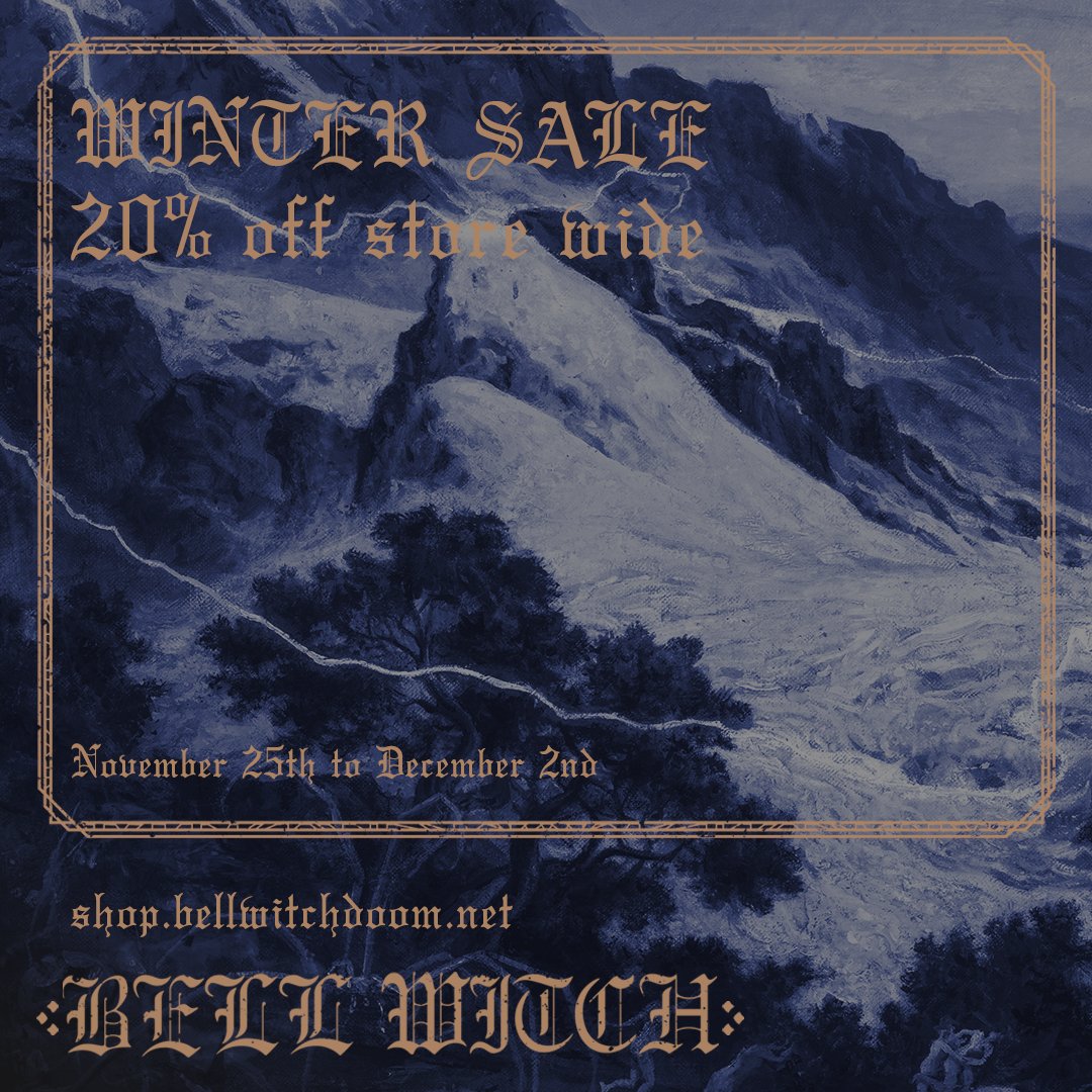 Now through Monday, December 2nd get 20% off everything in our US webstore. Discount applied at checkout. Shop.bellwitchdoom.net.