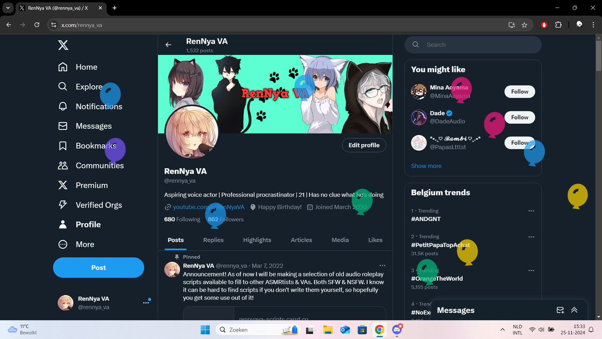 rennya_va's tweet photo. These damn things are invading again, the audacity! They only invade once a year on November 25th for some reason, don't know what that's about. https://t.co/INkBR4jYMX