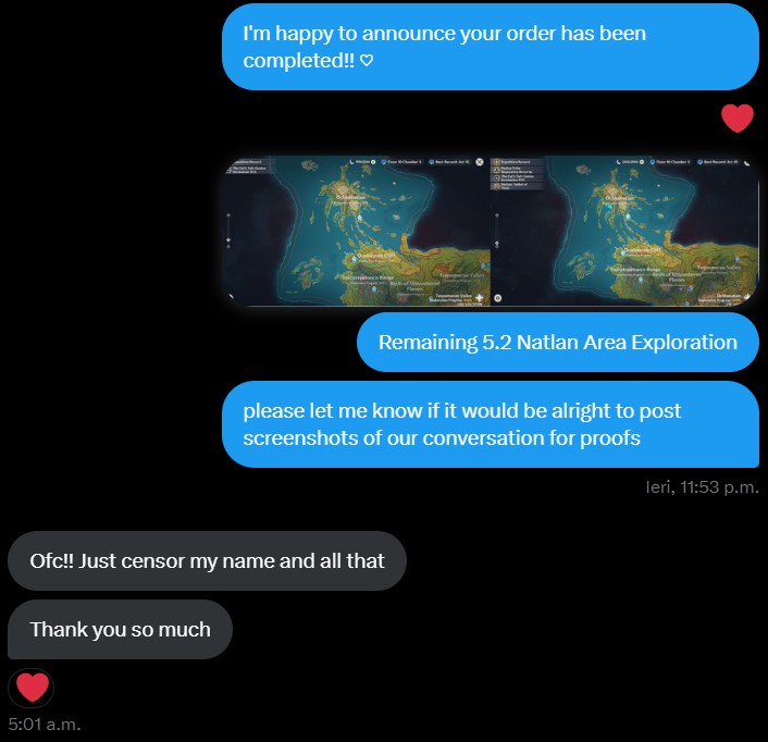 GregPiloting's tweet photo. #gregsproofs
- Remaining 5.2 Natlan Area Exploration

Thank you so much for using my services once more!
May the archons be with you throughout your genshin journey!!♡♡ https://t.co/JAGm9SLiNn