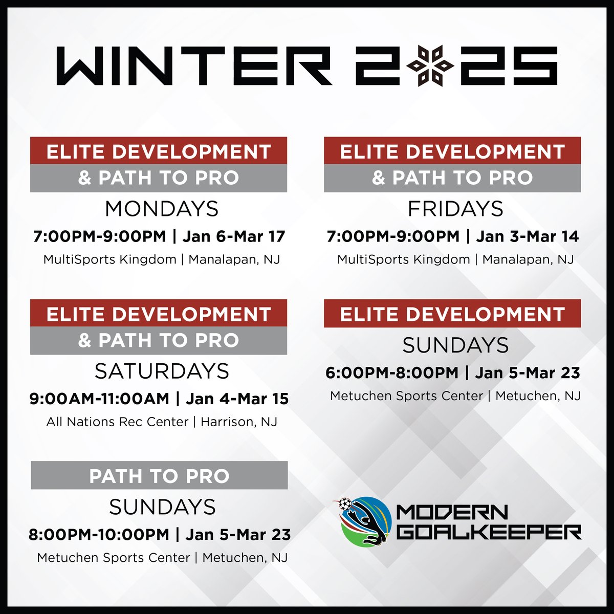 Register today! Pay in full via VENMO
Receive a FREE Pair of  🧤PUMA Gloves 🧤

WINTER | 2025 | Programs | REGISTRATION LIVE...
Register here:
app.upperhand.io/customers/38-m…

John Plaugic III
(Founder)

| Modern Goalkeeper |
201-741-0221